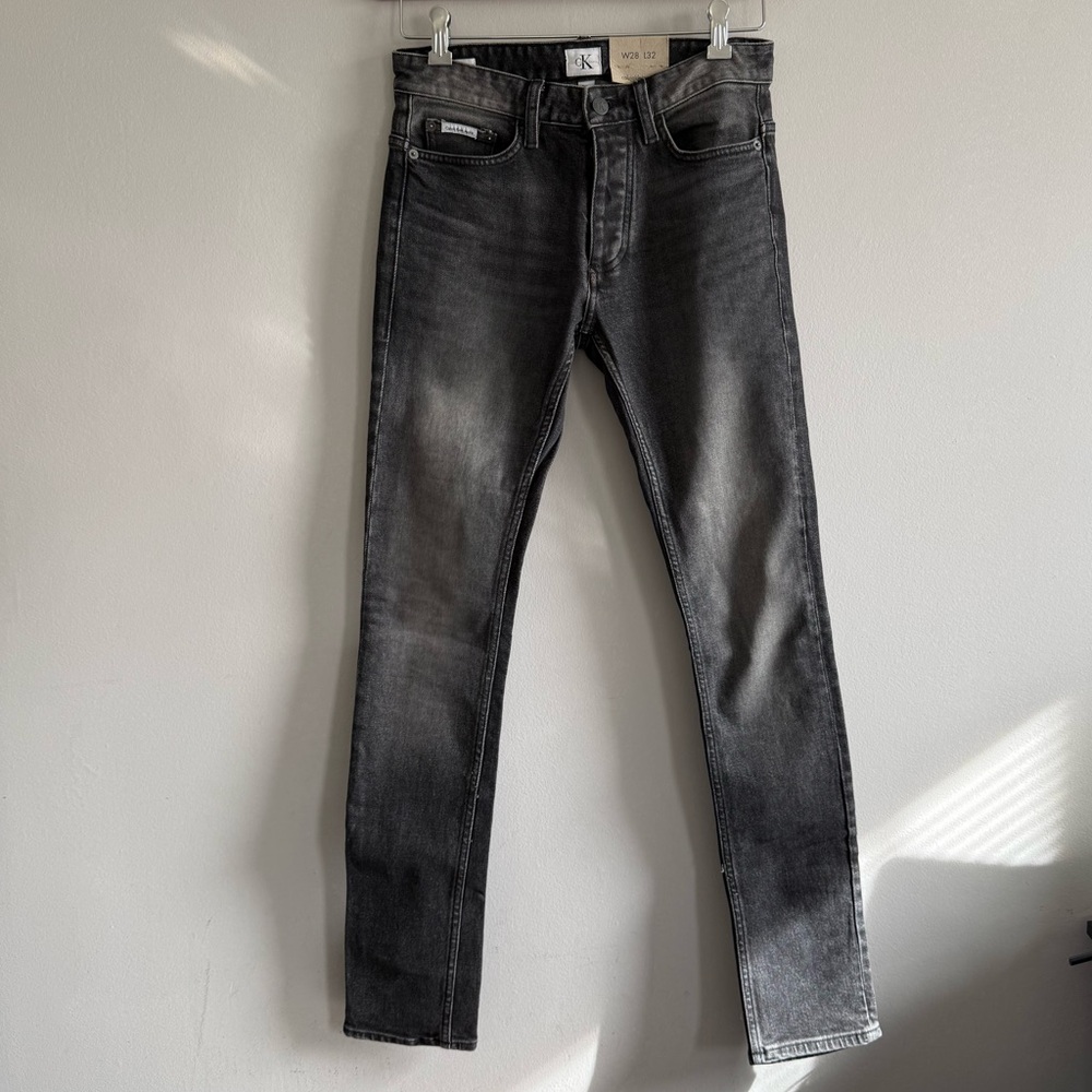 Calvin Klein Skinny Washed Black Dark Wash Jeans Men Size 28